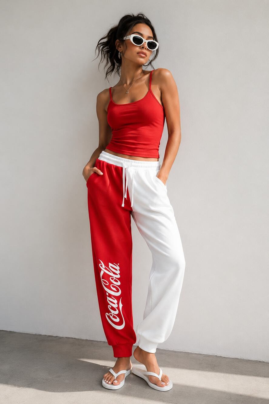 NWT Coca-Cola Color Block Jogger Sweatpants Small